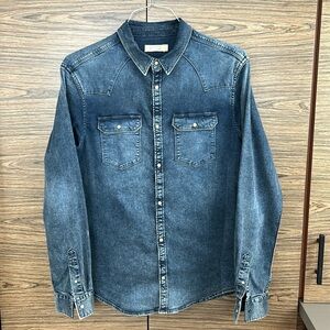 All Saints Long Sleeve Denim Shirt | Size XL